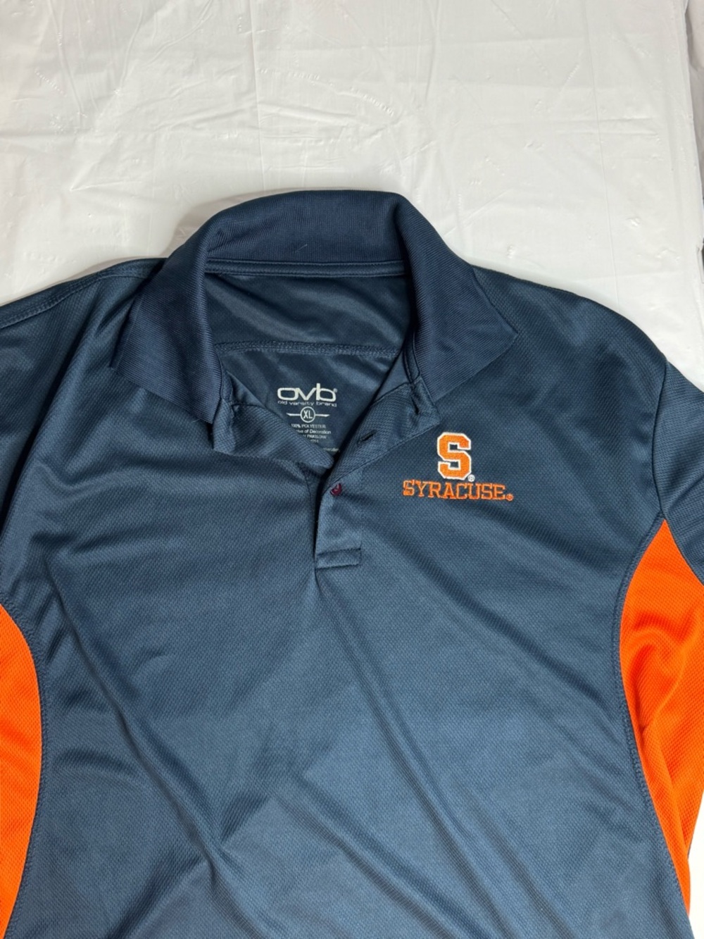 Syracuse Orange Polo Shirt Mens XL Blue Orange OVB Performance